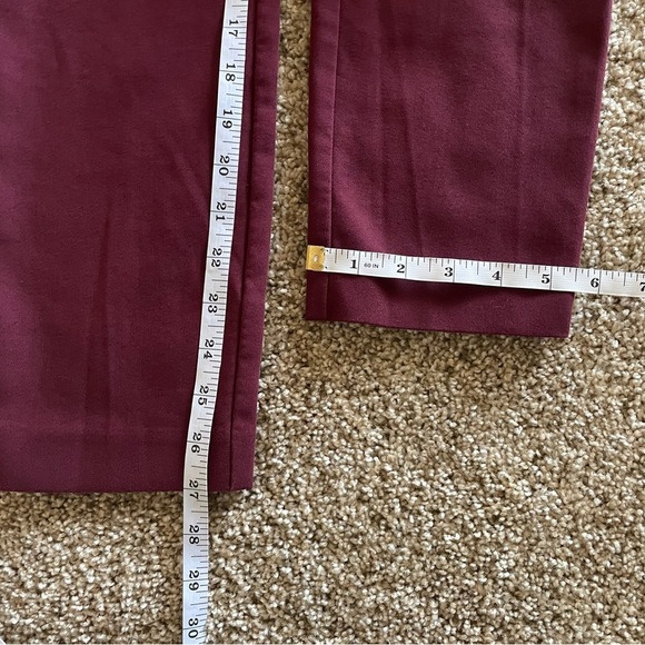 LOFT Skinny Work Slacks Pants Women’s 4 (30x27) Burgundy Office Stretch Pockets - Picture 13 of 15